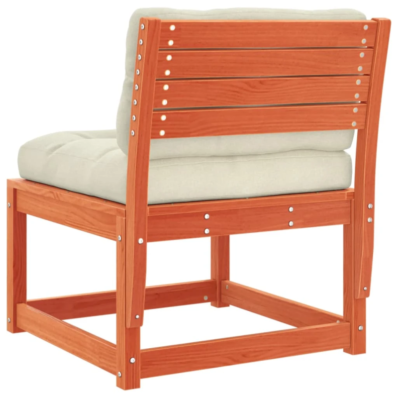 vidaXL dārza dīvāni ar matračiem, 2 gab., vaska brūnas priedes koks