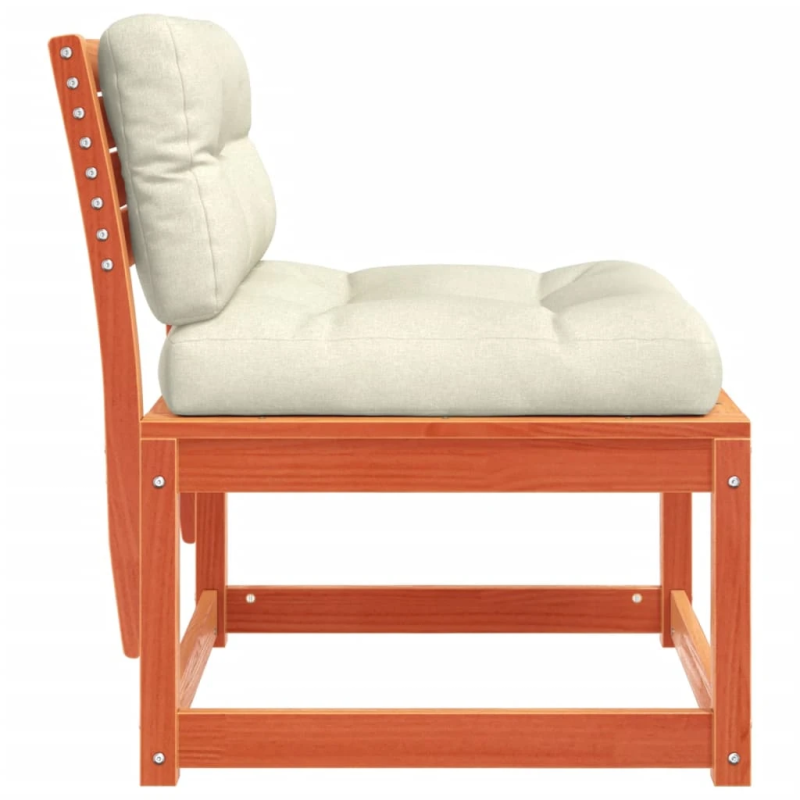 vidaXL dārza dīvāni ar matračiem, 2 gab., vaska brūnas priedes koks