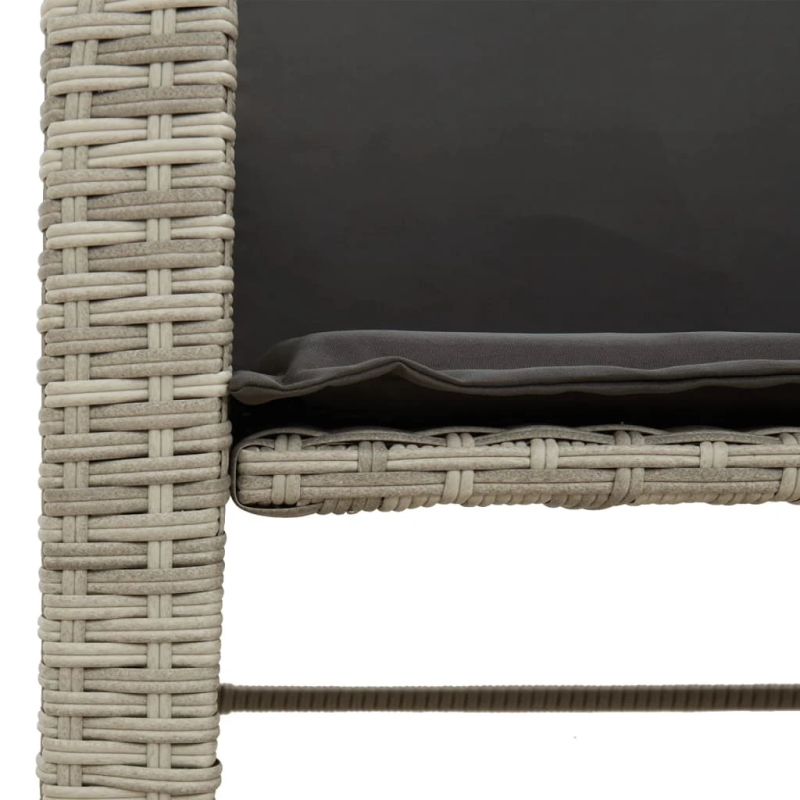 vidaXL divvietīgs dārza dīvāns ar galdu un krēsliem, pelēks, PE