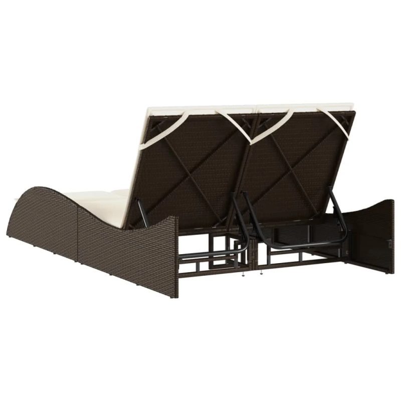 vidaXL sauļošanās zvilnis ar matračiem, 114x205x73 cm, brūna PE