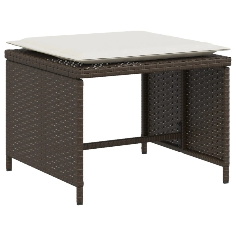 vidaXL dārza krēsls ar soliņu, brūna PE rotangpalma