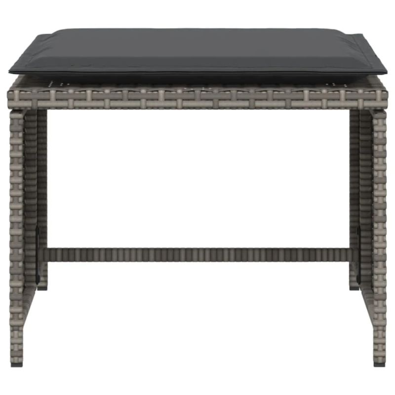 vidaXL dārza krēsls ar soliņu, pelēka PE rotangpalma