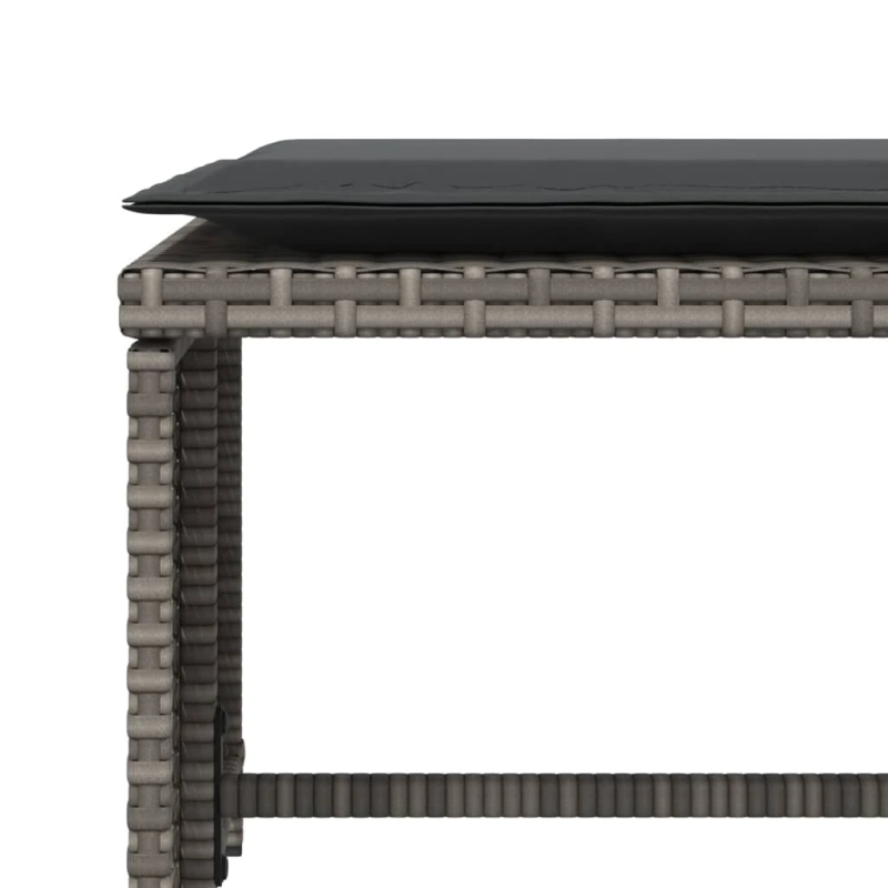 vidaXL dārza krēsls ar soliņu, pelēka PE rotangpalma