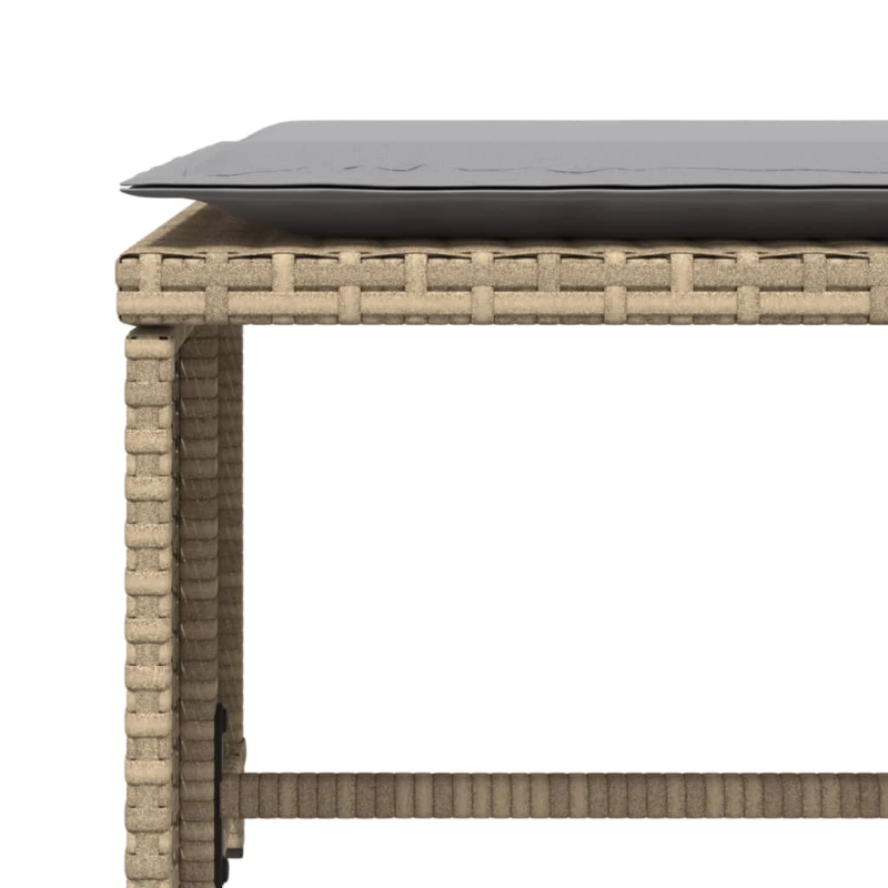 vidaXL dārza krēsls ar soliņu, bēša PE rotangpalma