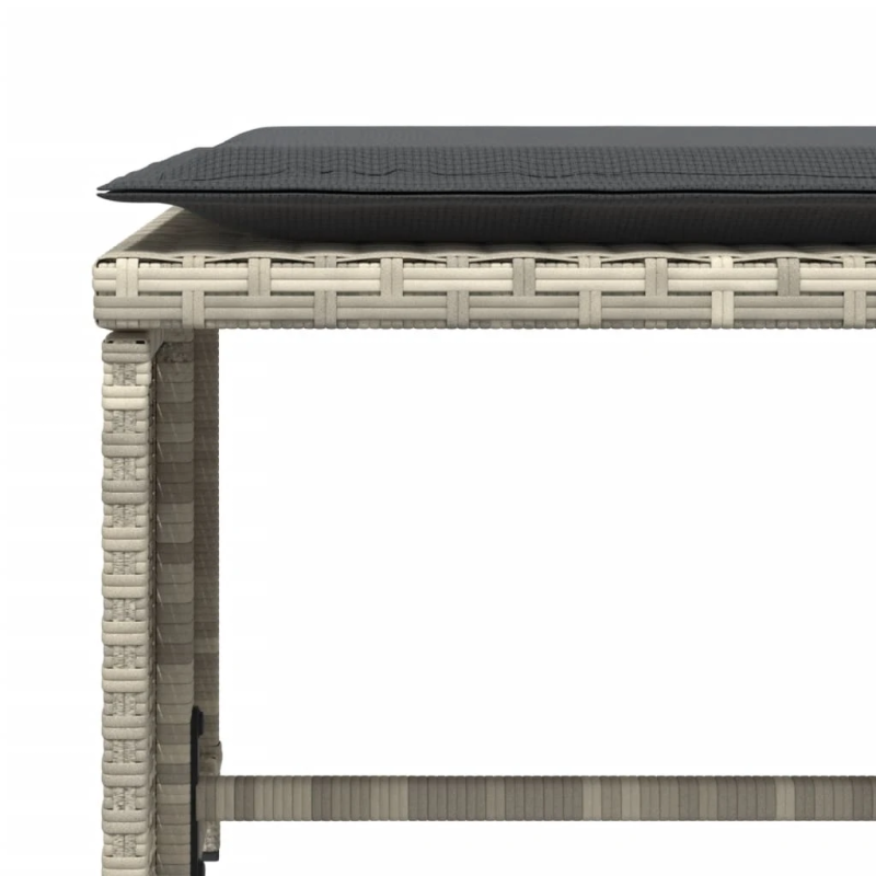 vidaXL dārza krēsls ar soliņu, gaiši pelēka PE rotangpalma