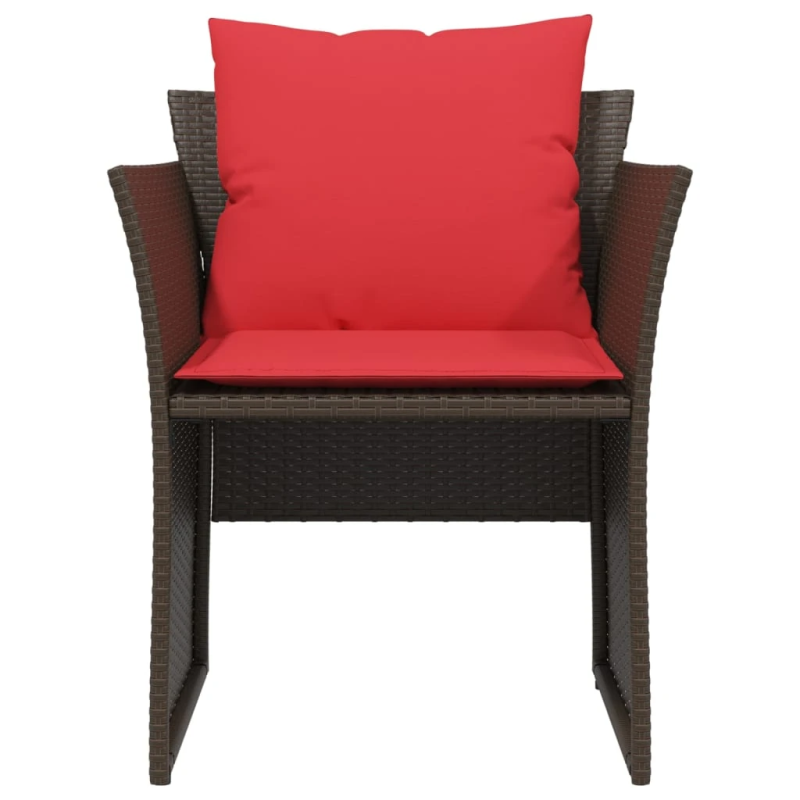 vidaXL dārza krēsls ar soliņu, brūna PE rotangpalma