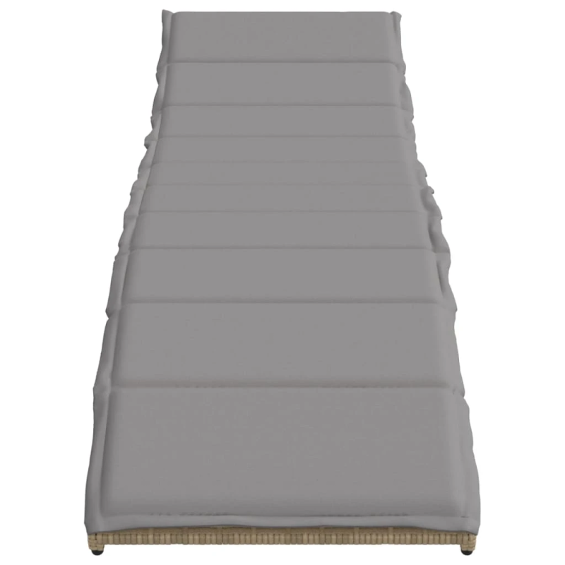 vidaXL sauļošanās zviļņi, 2 gab., ar galdiņu, bēša PE rotangpalma