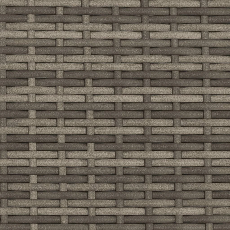 vidaXL sauļošanās zvilnis ar jumtiņu, matračiem, pelēka PE rotangpalma