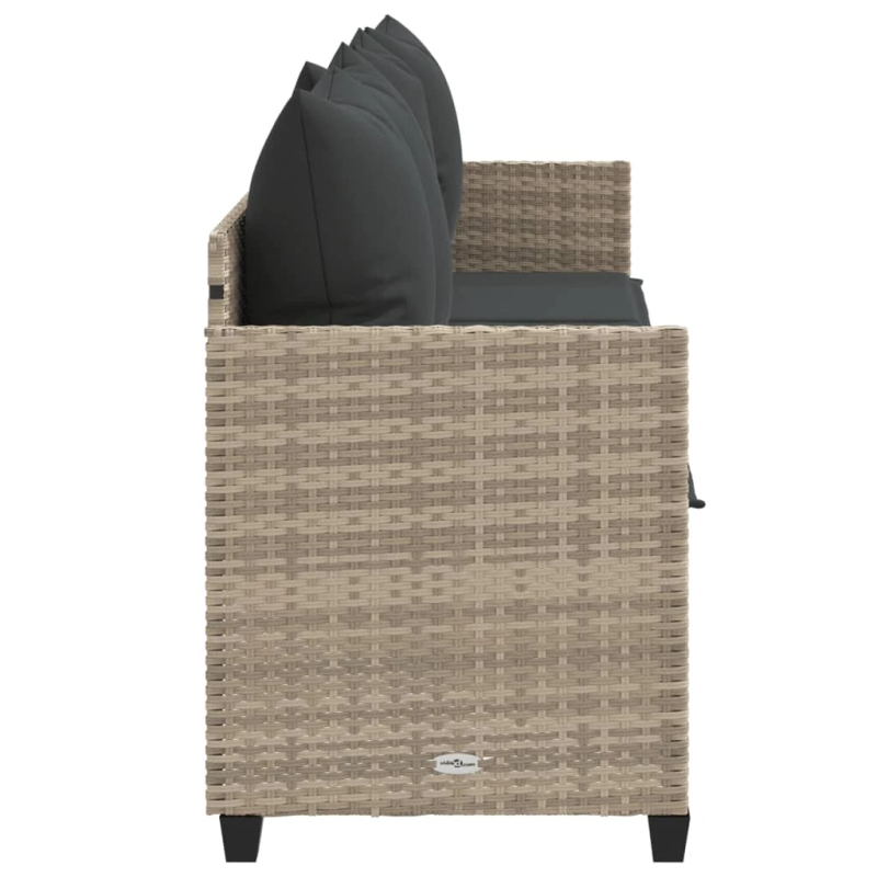 vidaXL sauļošanās krēsls ar matračiem, PE rotangpalma, gaiši pelēks