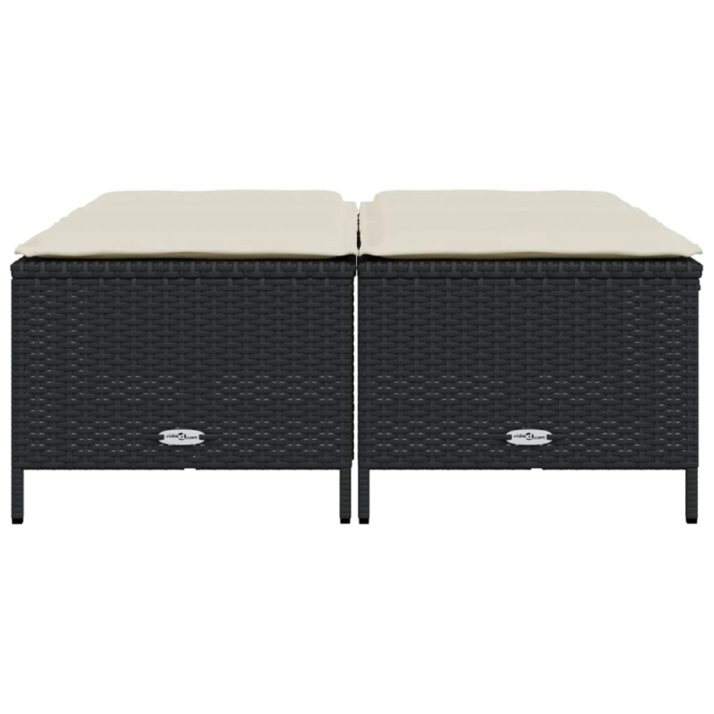 vidaXL dārza krēsli ar matračiem, 4 gab., melna PE rotangpalma