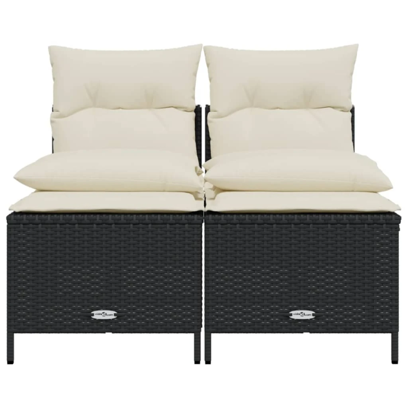 vidaXL 4-daļīgs dārza dīvāna komplekts ar matračiem, PE rotangpalma