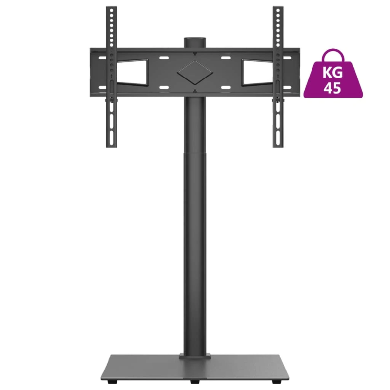 vidaXL stūra TV statīvs, 1 plaukts, 32-65 collu TV, melns