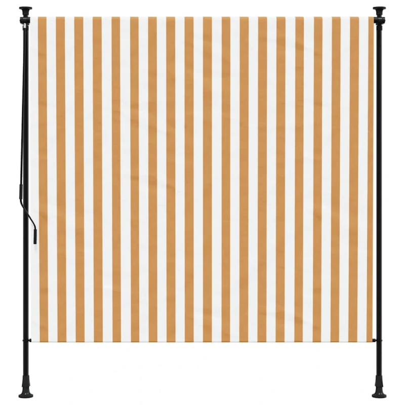 vidaXL āra ruļļu žalūzija, 150x270 cm, oranža, balta, audums, tērauds
