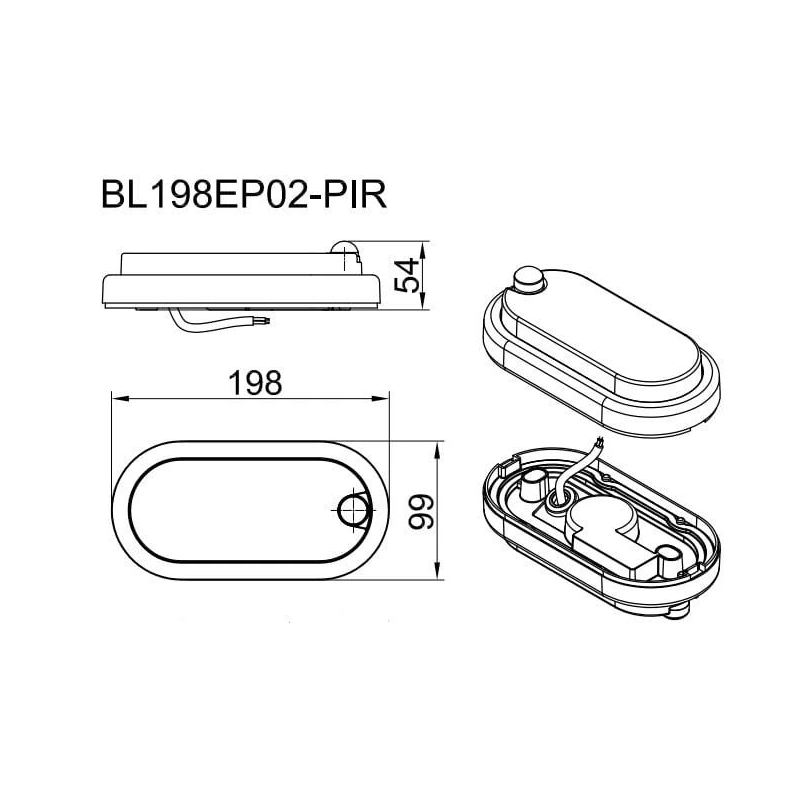 Piest.gaismeklis bl198 ep02-pir 7w led