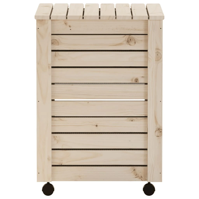 vidaXL veļas kaste ar riteņiem RANA, 45x45x64 cm, priedes koks