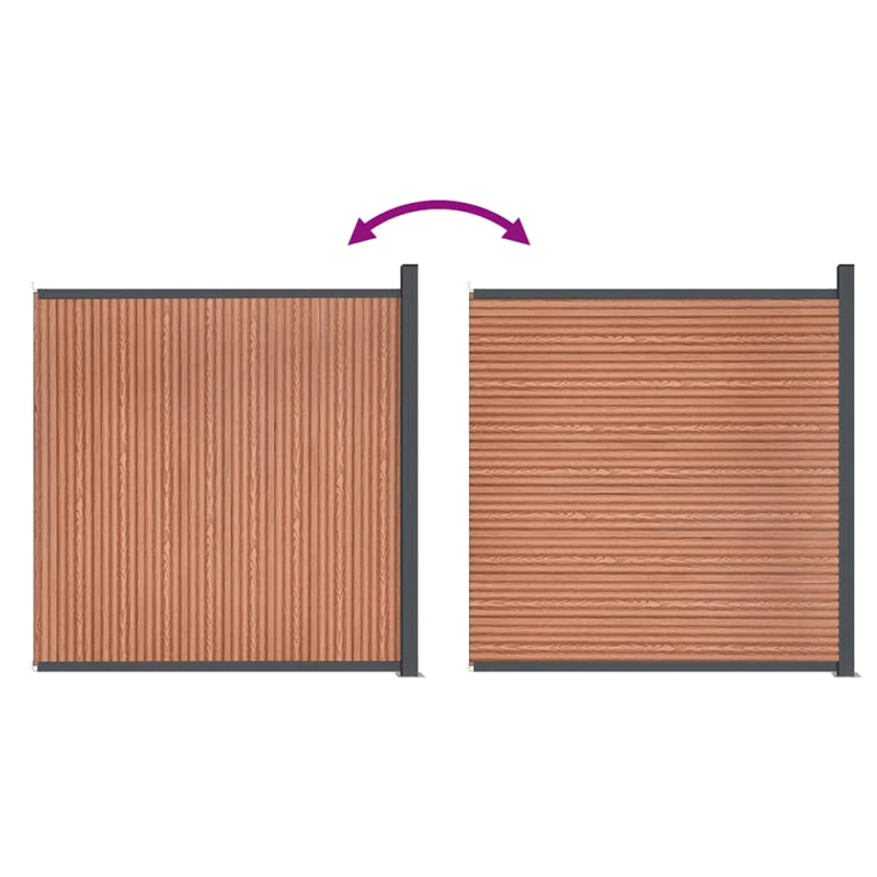 vidaXL žoga panelis, 173x186 cm, brūns WPC