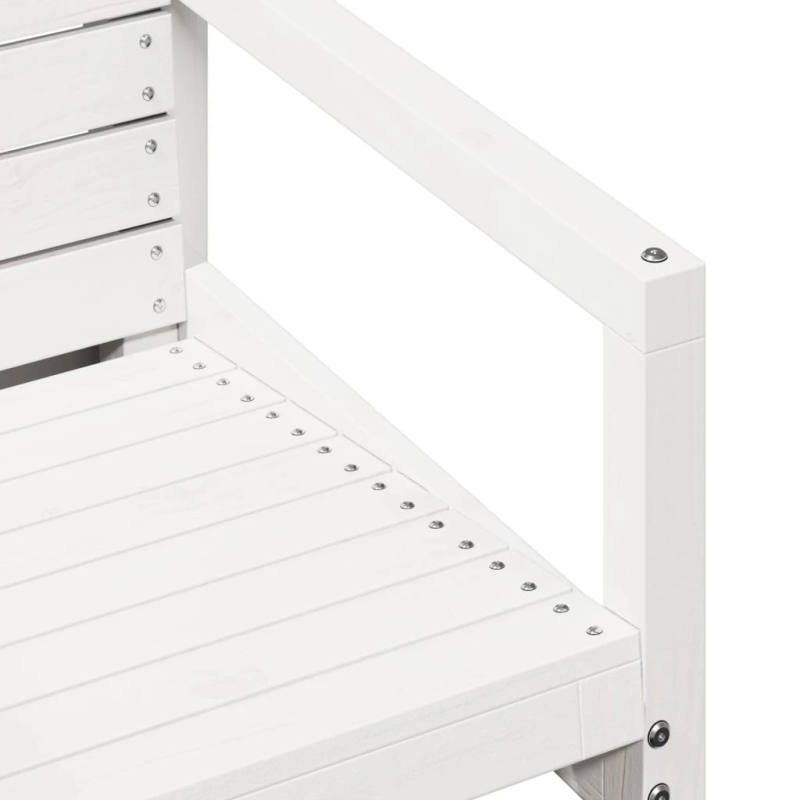 vidaXL dārza krēsls, balts, 57,5x63x76 cm, priedes masīvkoks