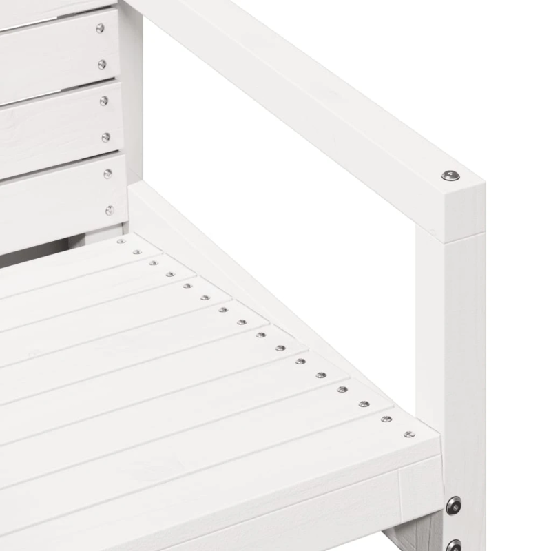 vidaXL 3-daļīgs dārza atpūtas mēbeļu komplekts, balts priedes koks