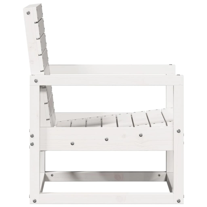 vidaXL 3-daļīgs dārza atpūtas mēbeļu komplekts, balts priedes koks