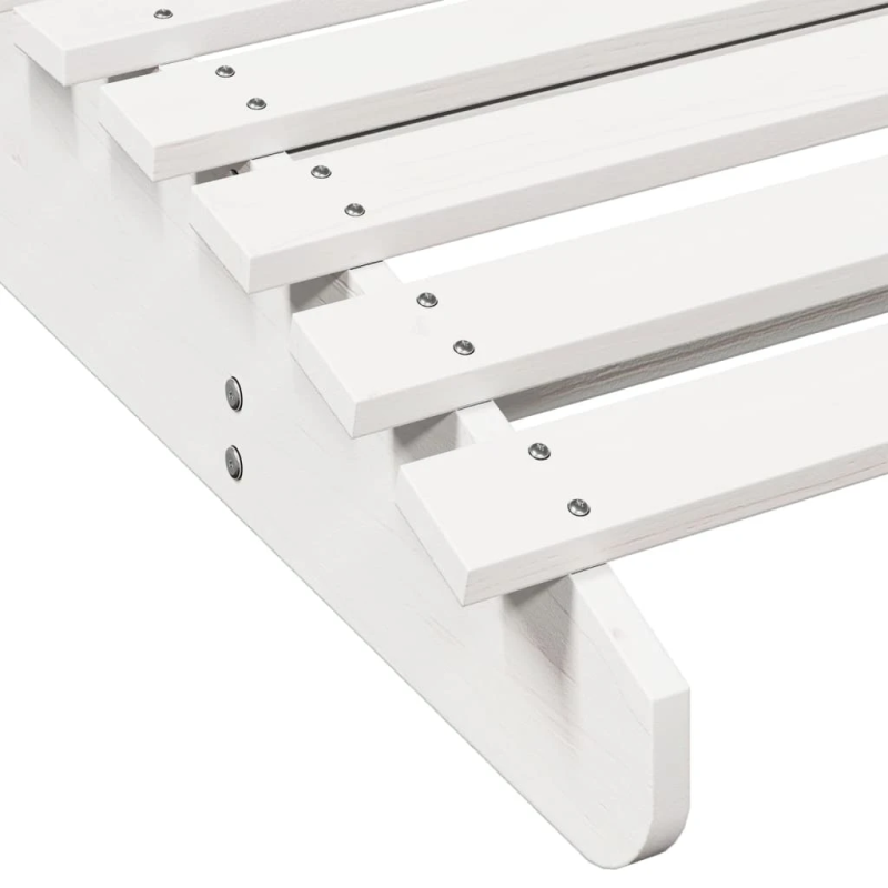 vidaXL sauļošanās zvilnis, balts, 205x70x31,5 cm, priedes masīvkoks