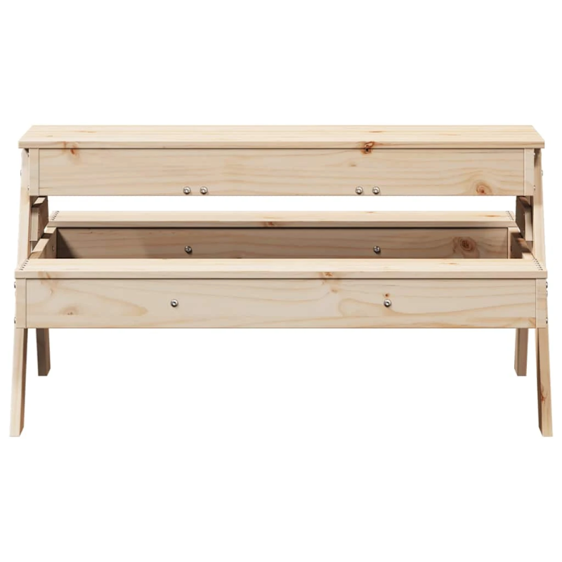 vidaXL piknika galds ar smilšu kasti bērniem, priedes masīvkoks