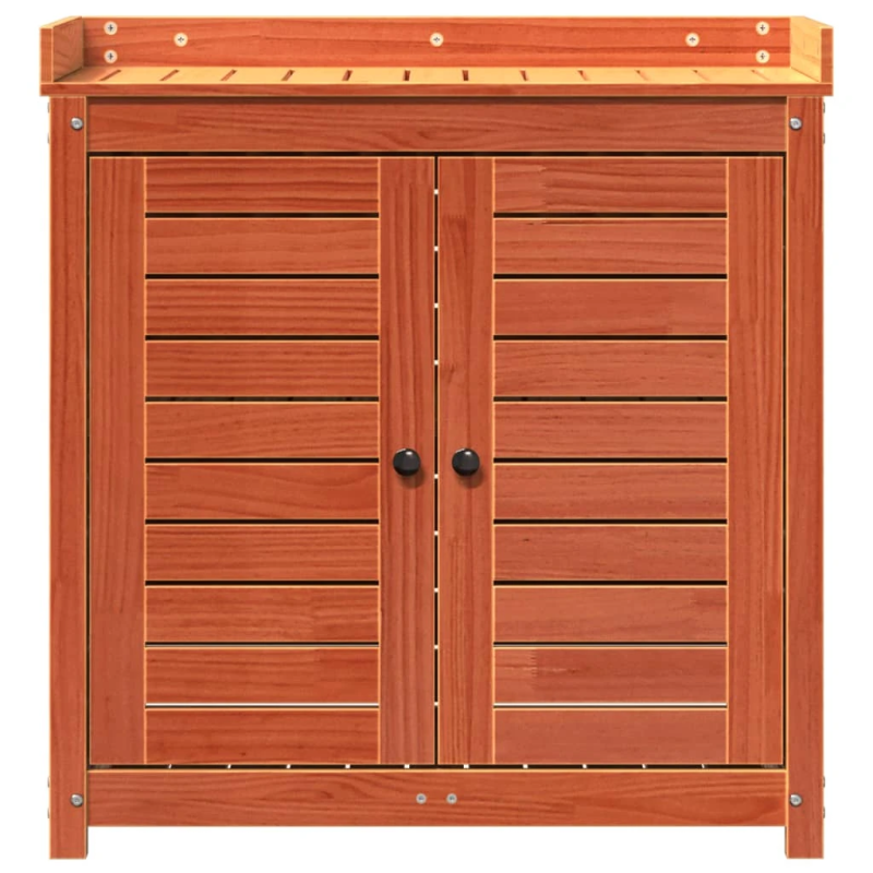 vidaXL stādīšanas galds ar plauktiem, brūns, 82,5x50x86,5 cm, priede