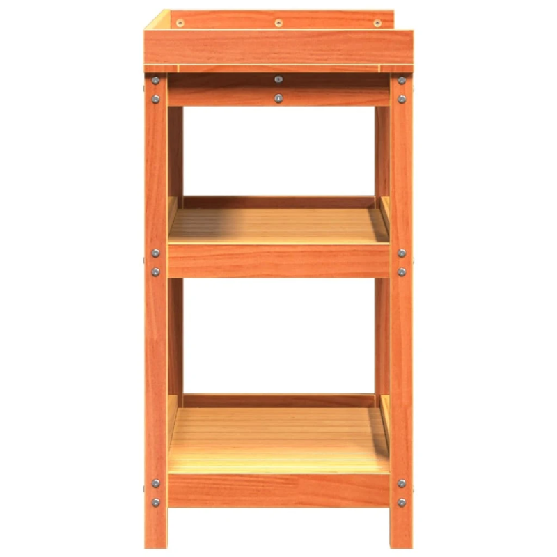 vidaXL stādīšanas galds ar plauktiem, brūns, 82,5x45x86,5 cm, priede