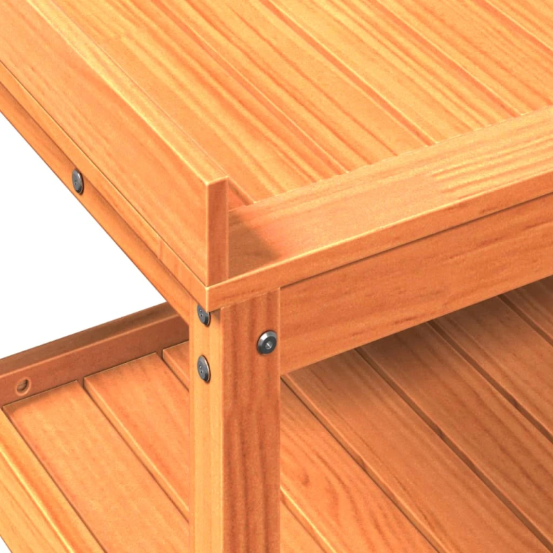 vidaXL stādīšanas galds ar plauktiem, brūns, 82,5x45x86,5 cm, priede