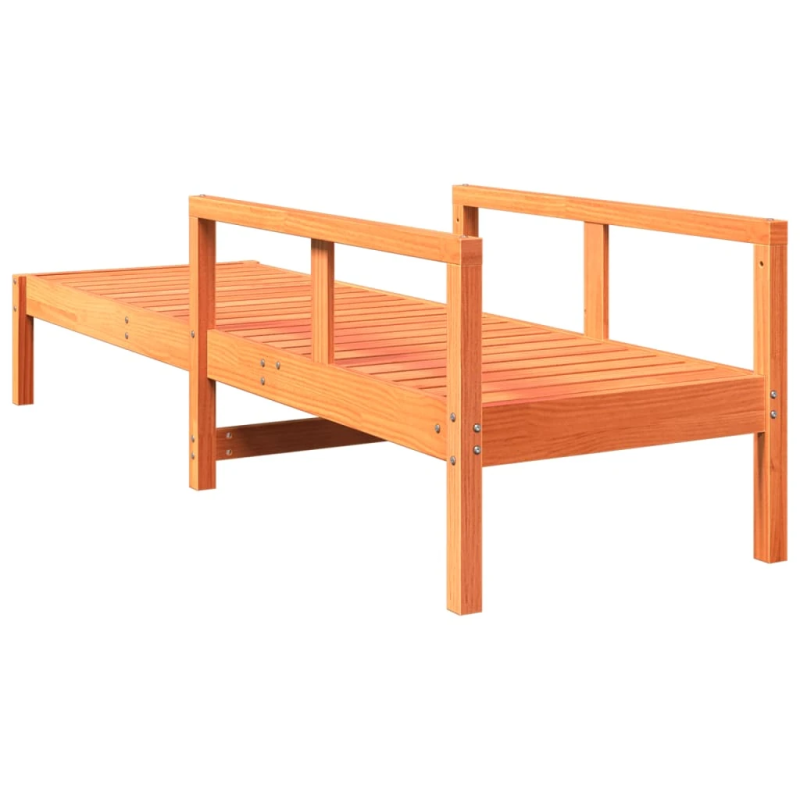 vidaXL sauļošanās zvilnis, vaska brūnas, 199,5x62x55 cm, priedes koks