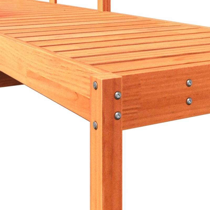 vidaXL sauļošanās zvilnis, vaska brūnas, 199,5x62x55 cm, priedes koks