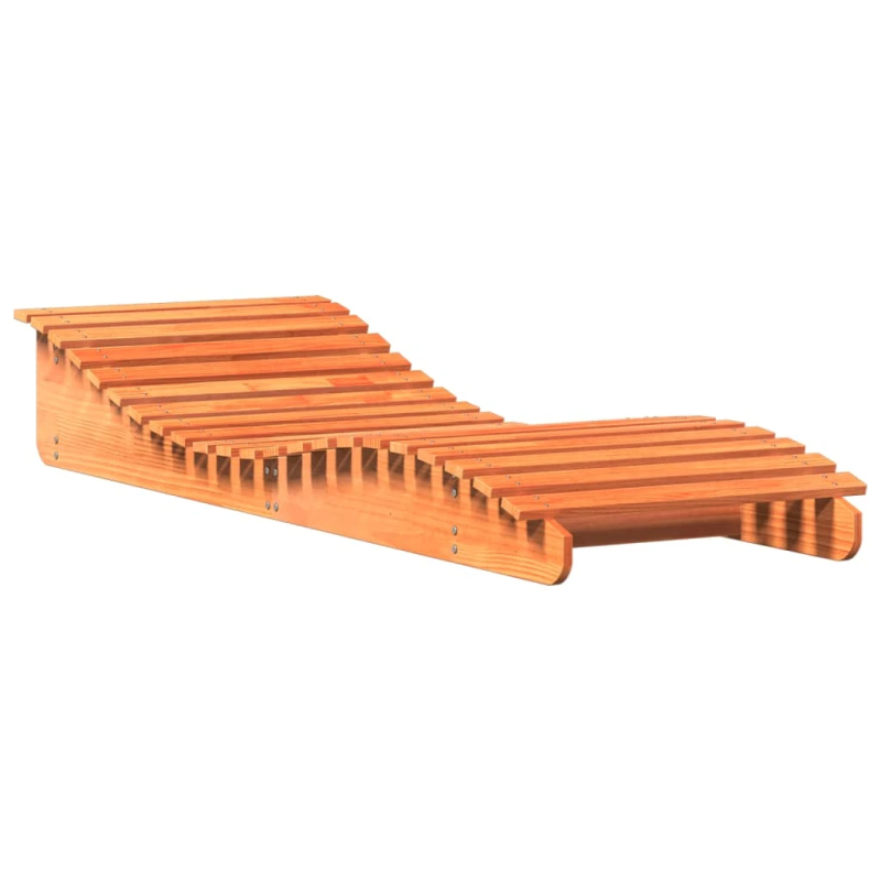 vidaXL sauļošanās zvilnis, vaska brūnas, 205x70x31,5 cm, priedes koks