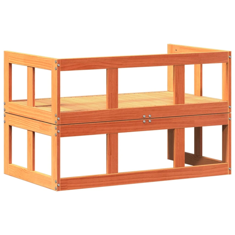 vidaXL dārza sols, pagarināms, vaska brūns, priedes masīvkoks