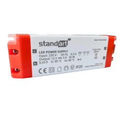 Led barošanas led 36w 3a 12v dc ip20