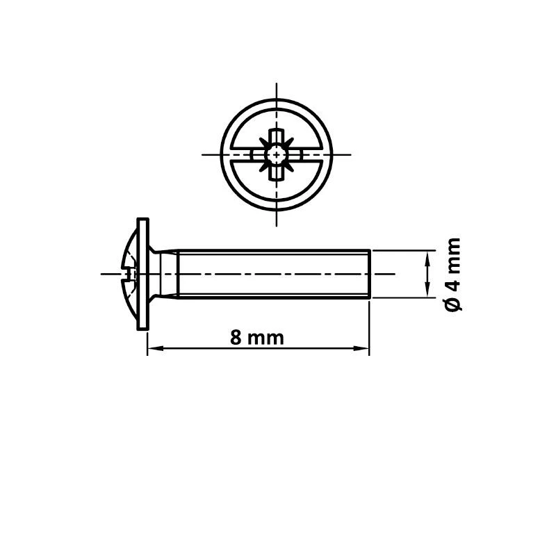 Roktura skrūve 4x8 zn 20 gab.