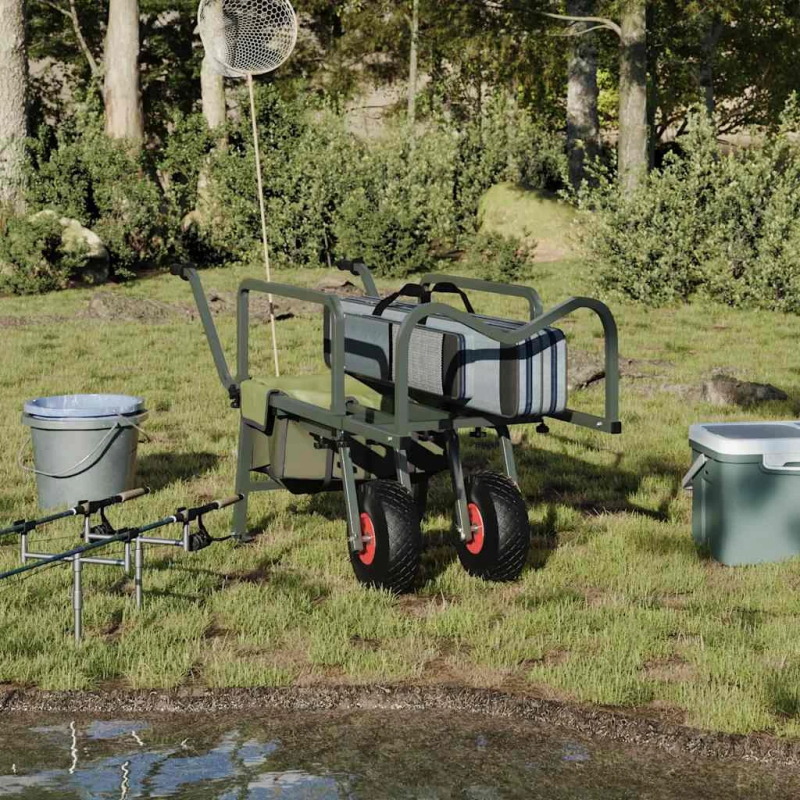 vidaXL makšķerēšanas ratiņi ar 2 riteņiem, pulverkrāsots tērauds