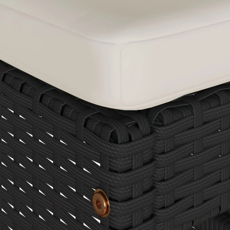 vidaXL dārza bāra krēsli ar matračiem, 2 gab., melna PE rotangpalma