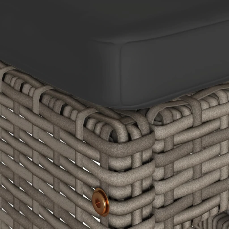 vidaXL dārza bāra krēsli ar matračiem, 2 gab., pelēka PE rotangpalma