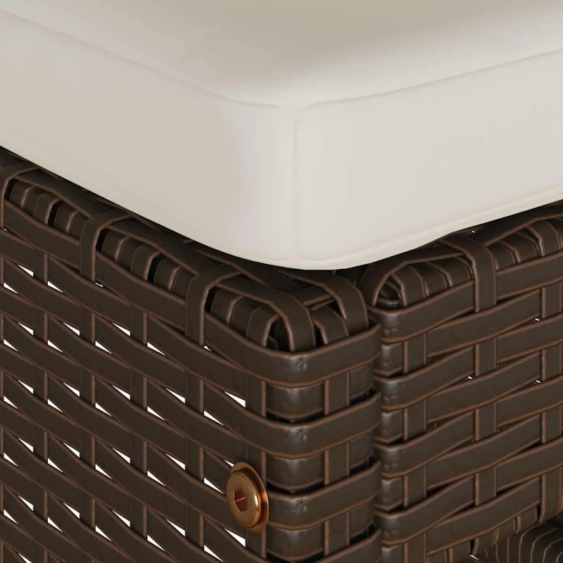 vidaXL dārza bāra krēsli ar matračiem, 4 gab., brūna PE rotangpalma