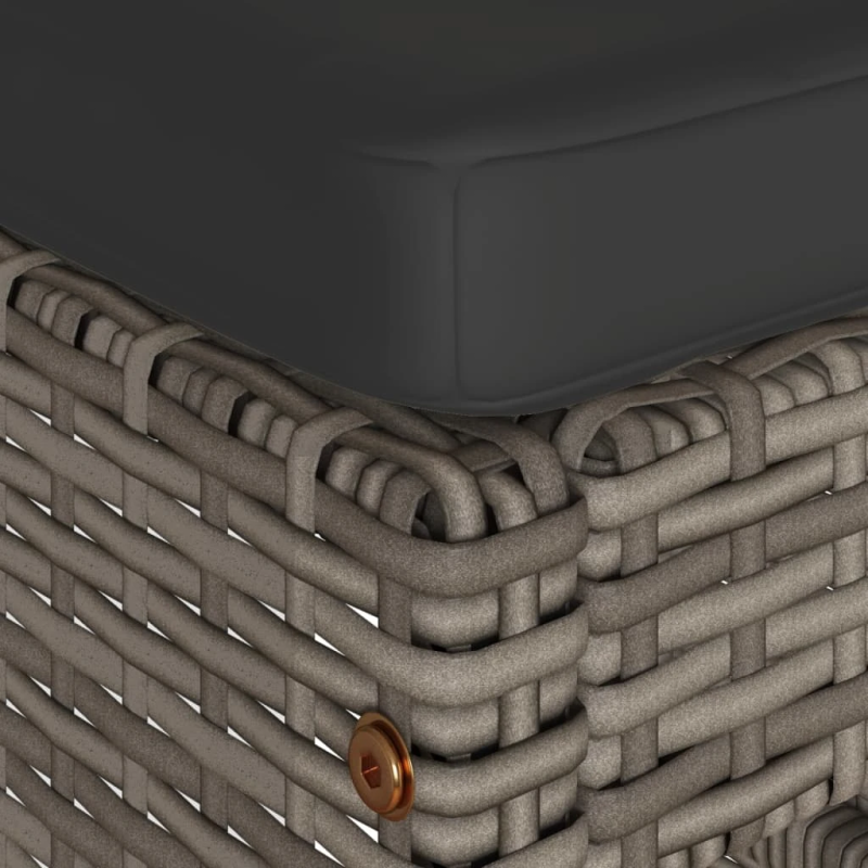 vidaXL dārza bāra krēsli ar matračiem, 4 gab., pelēka PE rotangpalma