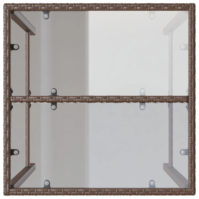 vidaXL āra bāra galds, brūns, 70x70x110 cm, PE rotangpalma