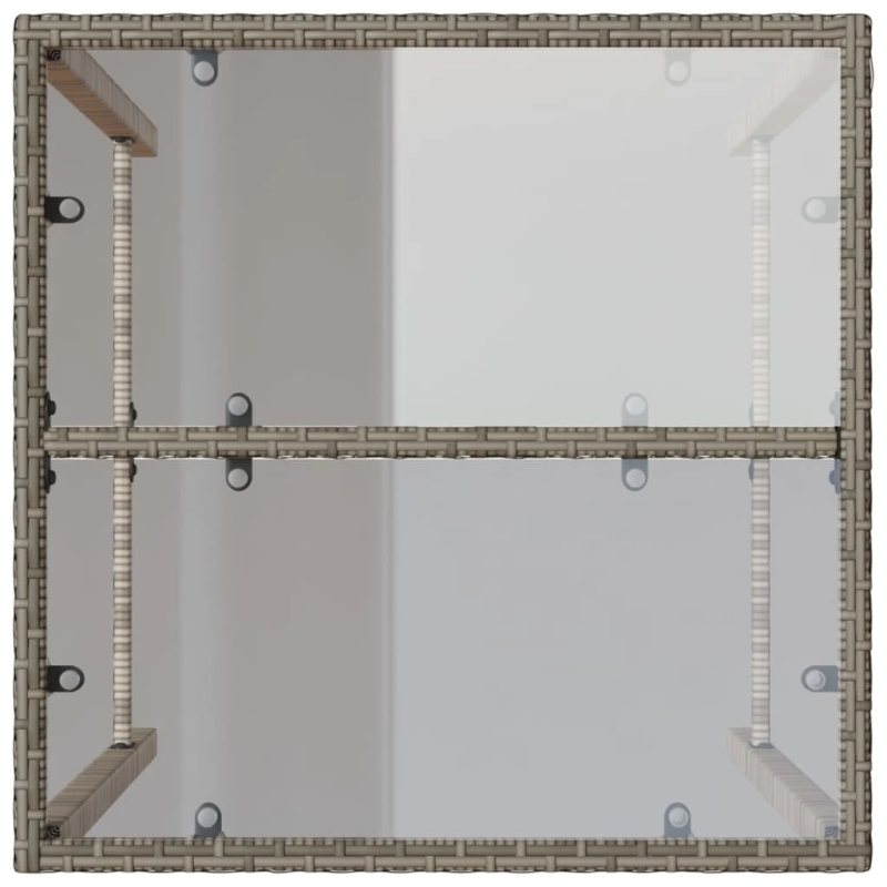 vidaXL āra bāra galds, pelēks, 70x70x110 cm, PE rotangpalma