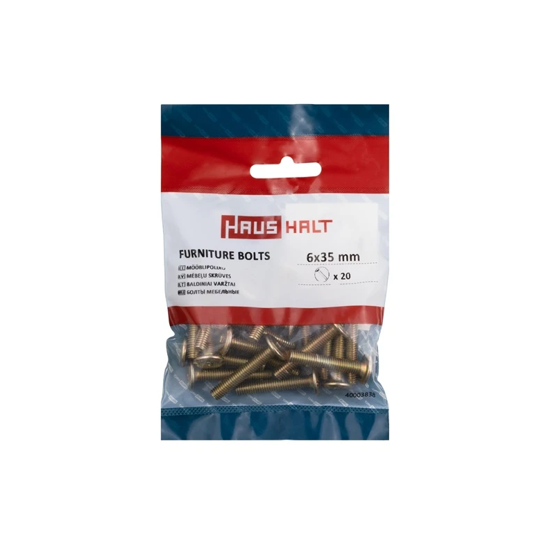 Mēbeļu skrūve m6x35 dzelt 20gab.