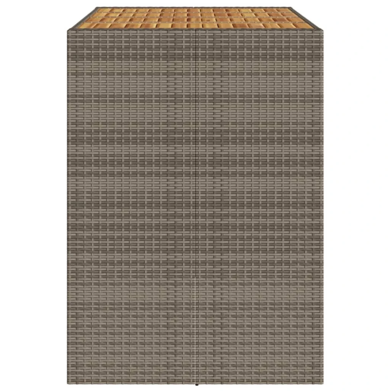 vidaXL dārza galds ar akācijas virsmu, pelēks, 145x80x110cm, PE pinums