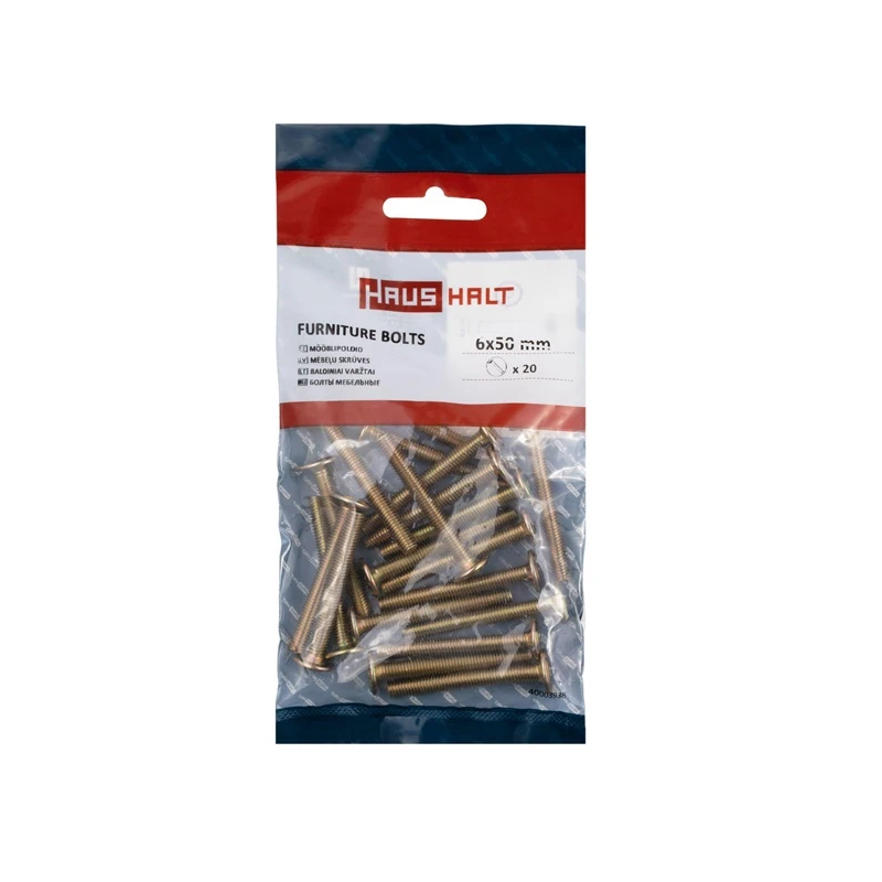 Mēbeļu skrūve m6x50 dzelt 20gab.