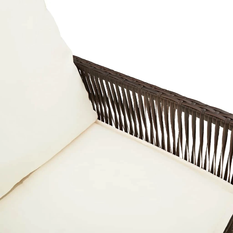 vidaXL dārza bāra krēsli ar matračiem, 2 gab., brūna PE rotangpalma