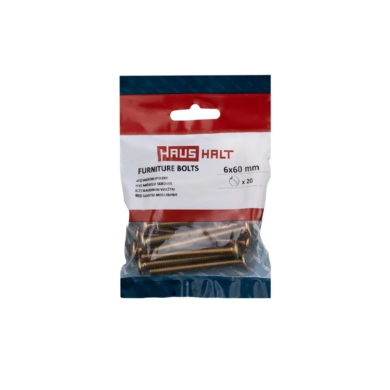 Mēbeļu skrūve m6x60dzelt 20gab.