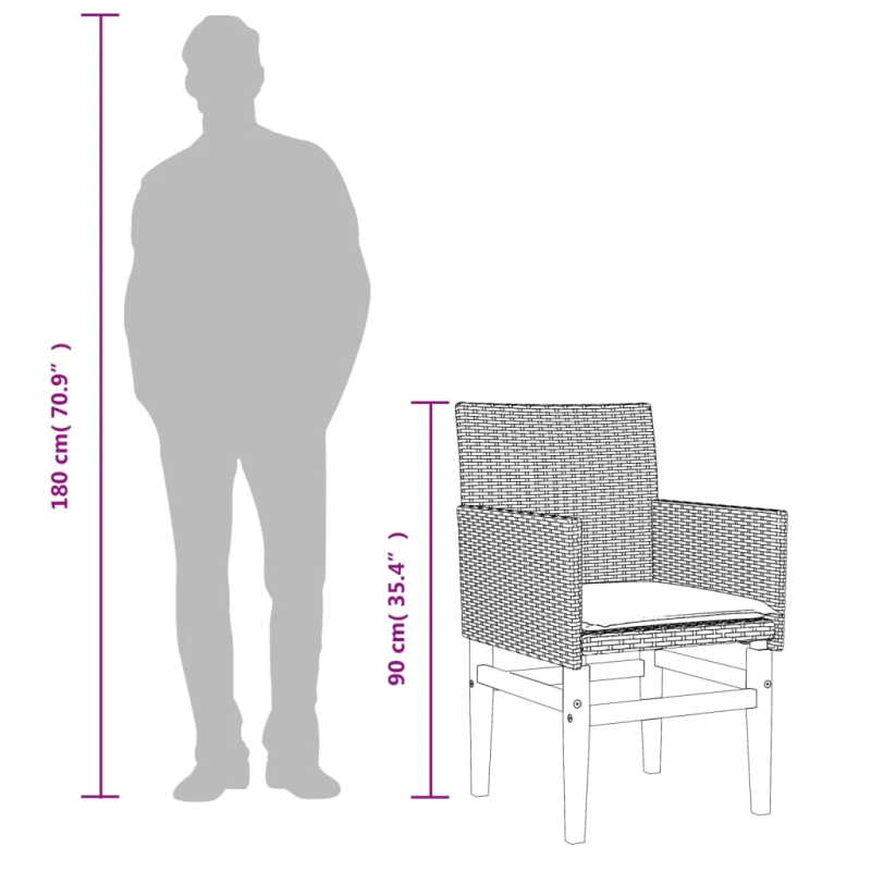 vidaXL dārza krēsli, matrači, 2 gab., bēša PE rotangpalma, masīvkoks