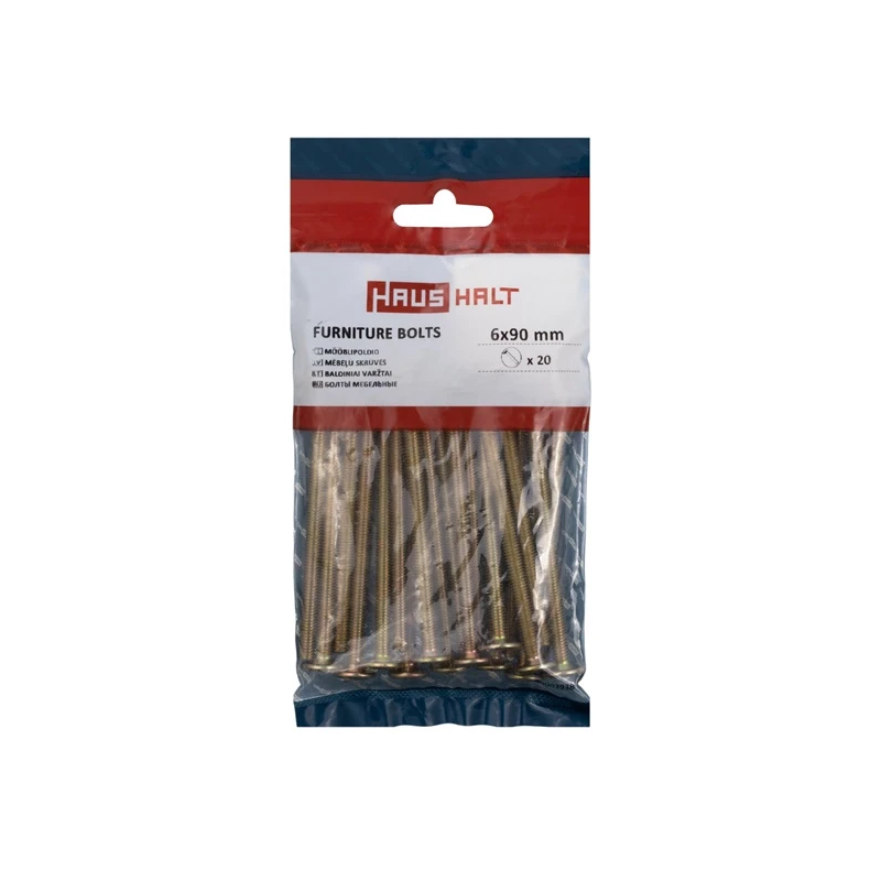 Mēbeļu skrūve m6x90 dzelt 20gab.