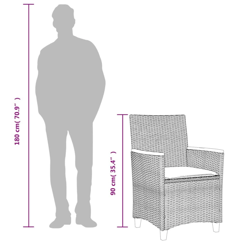 vidaXL dārza krēsli, matrači, 2 gab., bēša PE rotangpalma, masīvkoks
