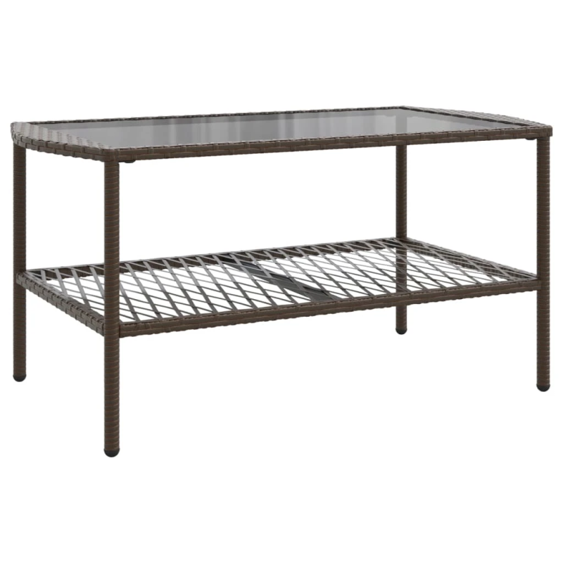 vidaXL 4-daļīgs dārza dīvānu komplekts, matrači, brūna PE rotangpalma